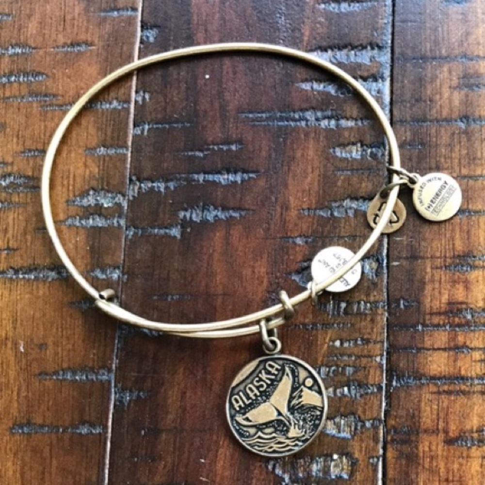 Alex and Ani Alaska Whale Tail - Gold - Brand New